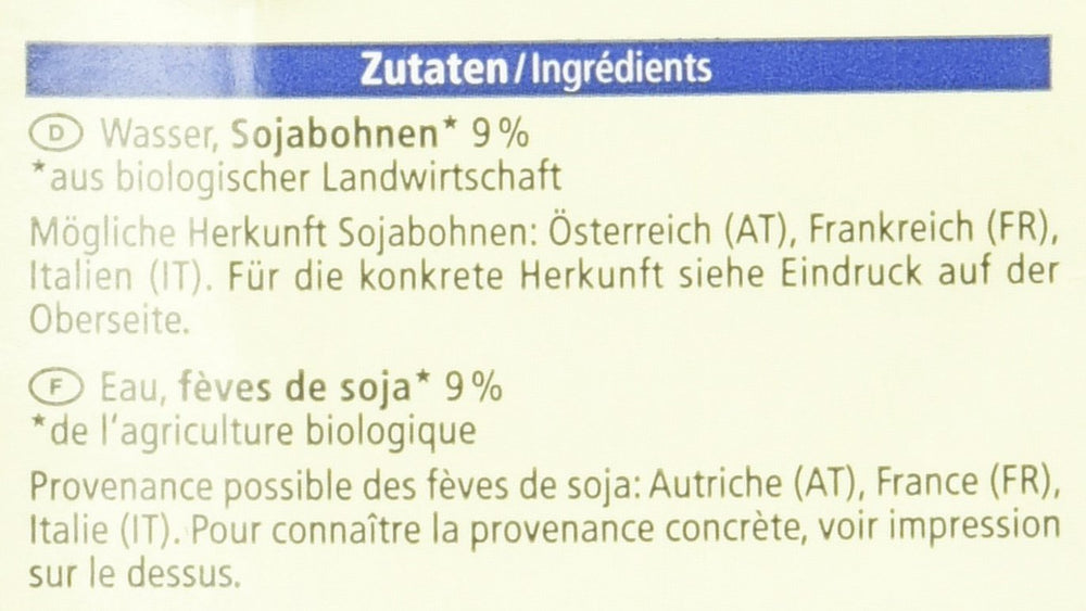 Bio Sojadrink, ungefettet, glutenfrei, laktosefrei, vegan, 8er Pack (8 x 1 kg)
