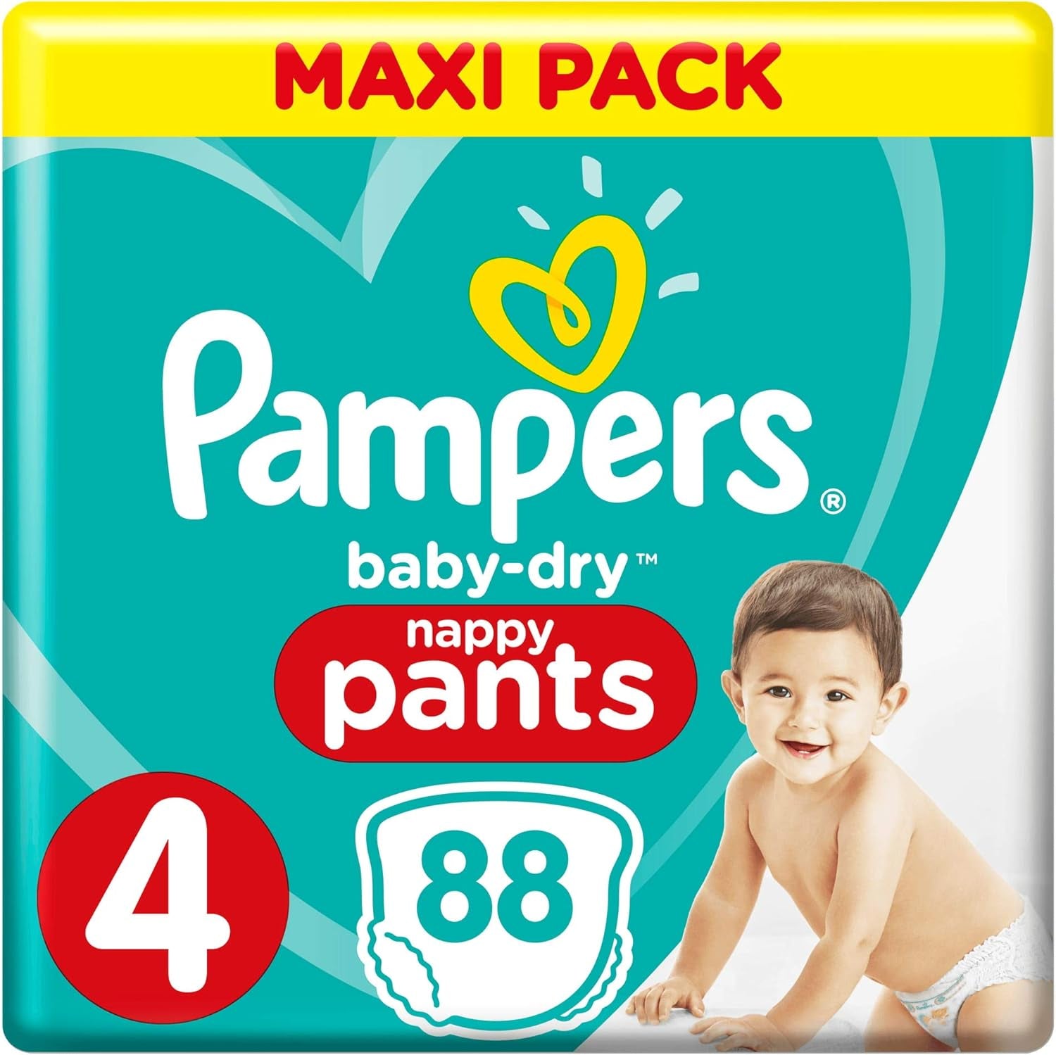 Pampers (alte Version), Höschen, Größe 4, 9 kg–15 kg, Dreierpack (1 x 88 Windeln)