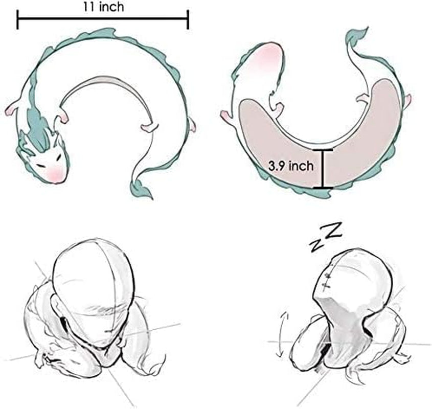 Sweet Little White Dragon, Chihiro Pernă pentru gât animație japoneză Perne ortopedice cervicale Naty Shop