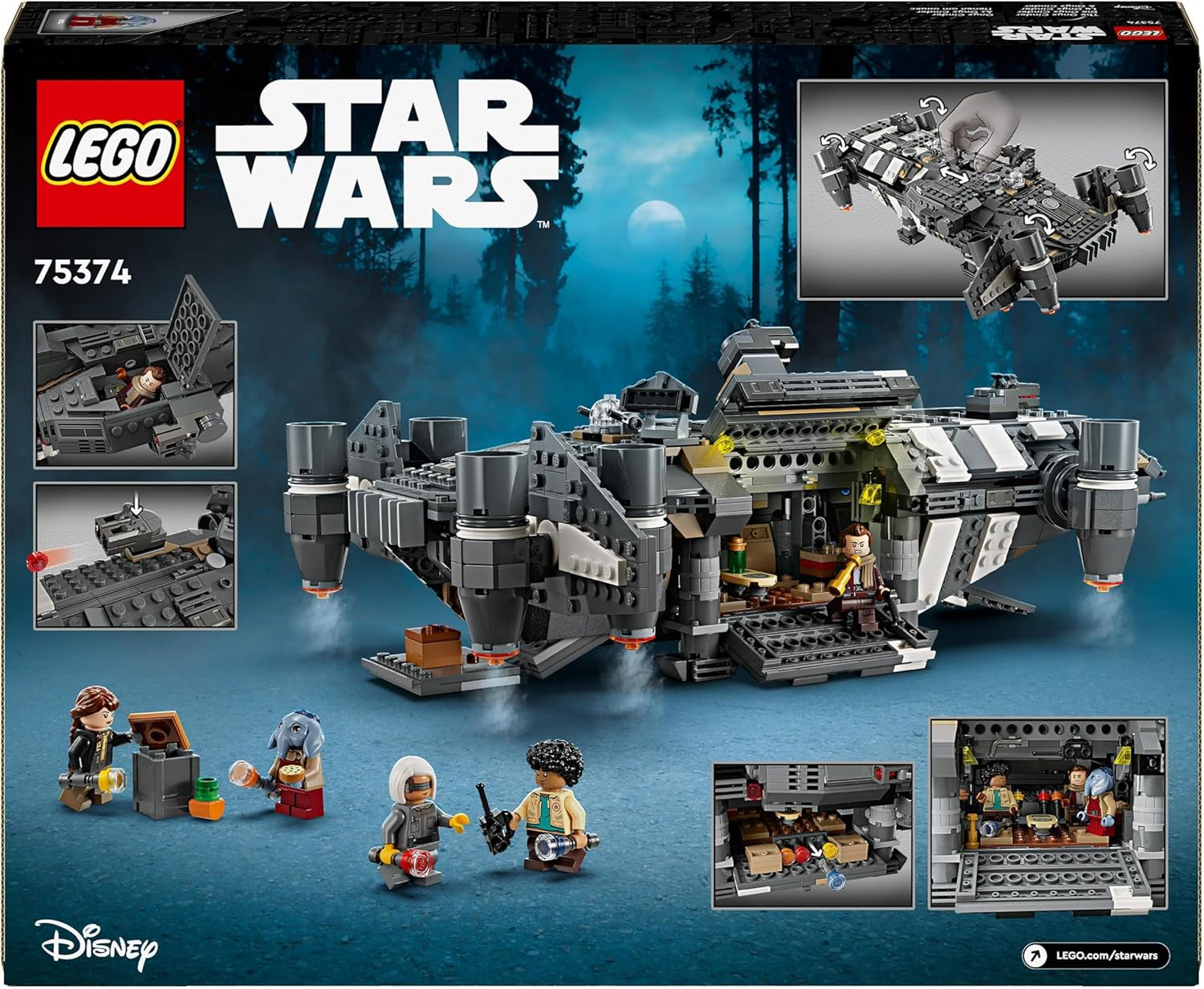 LEGO Star Wars: Skeleton Crew Onyx Cinder, baubares und sammelbares Raumschiffspielzeug für Jungen und Mädchen mit 5 Charakteren, Geschenkidee für Fans ab 10 Jahren 75374 Bausätze Besuchen Sie den LEGO-Store