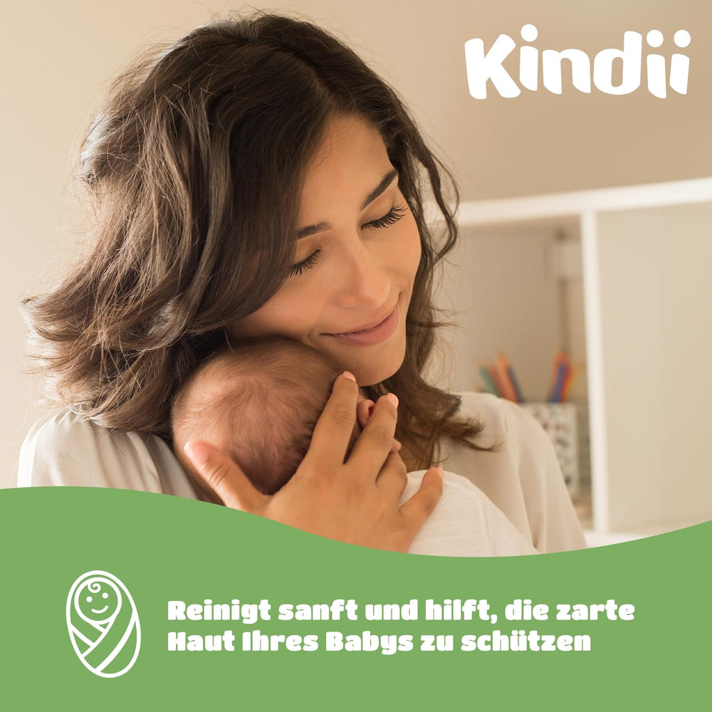 Kindii Natural Balance Feuchttücher für Babys – (1 x 60 Stk.) Feuchttücher für Babys und Kinder – Schützend, Aloe Vera, zarter Duft – 60 Stk.