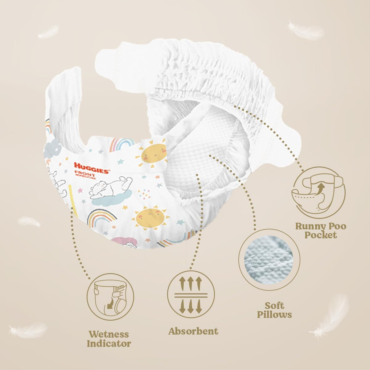 Huggies Extra Care Disney Babywindeln, Größe 5 (12–22 kg), 2er-Pack x 33 Windeln, insgesamt 66 Windeln