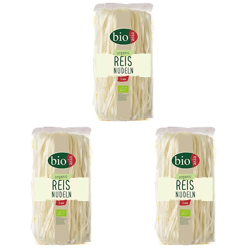 BIOASIA Bio-Reisnudeln, 100 % Bio-Reismehl, asiatische Nudeln, glutenfrei und vegan, 1 x 200 g
