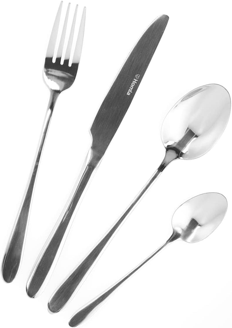 HOMLA Abele Besteckset Für Vier Personen 16-Teilig Edelstahl Hygienisch Elegant Leicht Zu Reinigen Gold Kitchen Naty Shop Silver