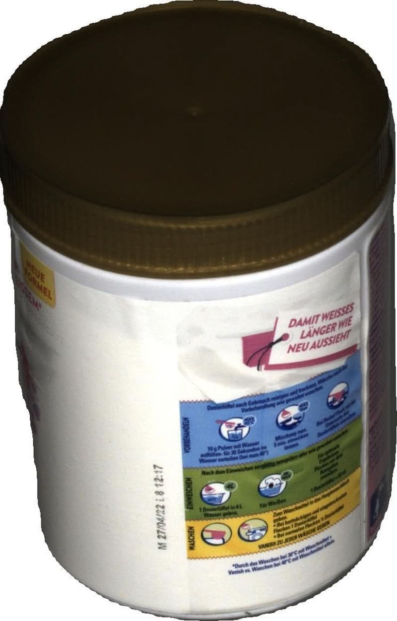 Vanish Oxi Action Powerwhite Pulver – 1 x 1,125 kg – Fleckenentferner und Wäscheverbesserungspulver ohne Chlor – für weiße Wäsche. Waschmittel Naty Shop