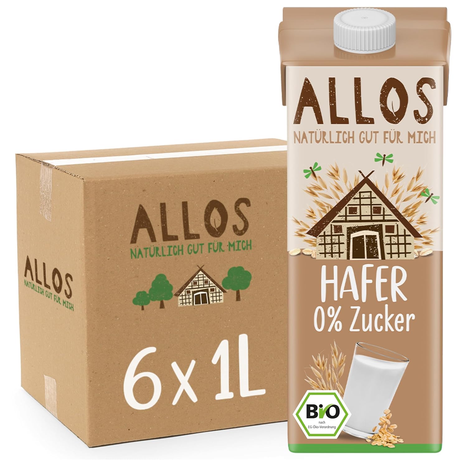 Allos Mandeldrink Zuckerfrei Mandel Natur Vegan Laktose 1L
