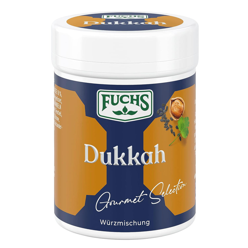Fuchs Gewürze Gourmet Selection Naher Osten-Afrika – Dukkah Gewürzmischung, nachfüllbarer Gewürz Mix, zum Verfeinern von Fisch und Lamm, vegan, 50 g
