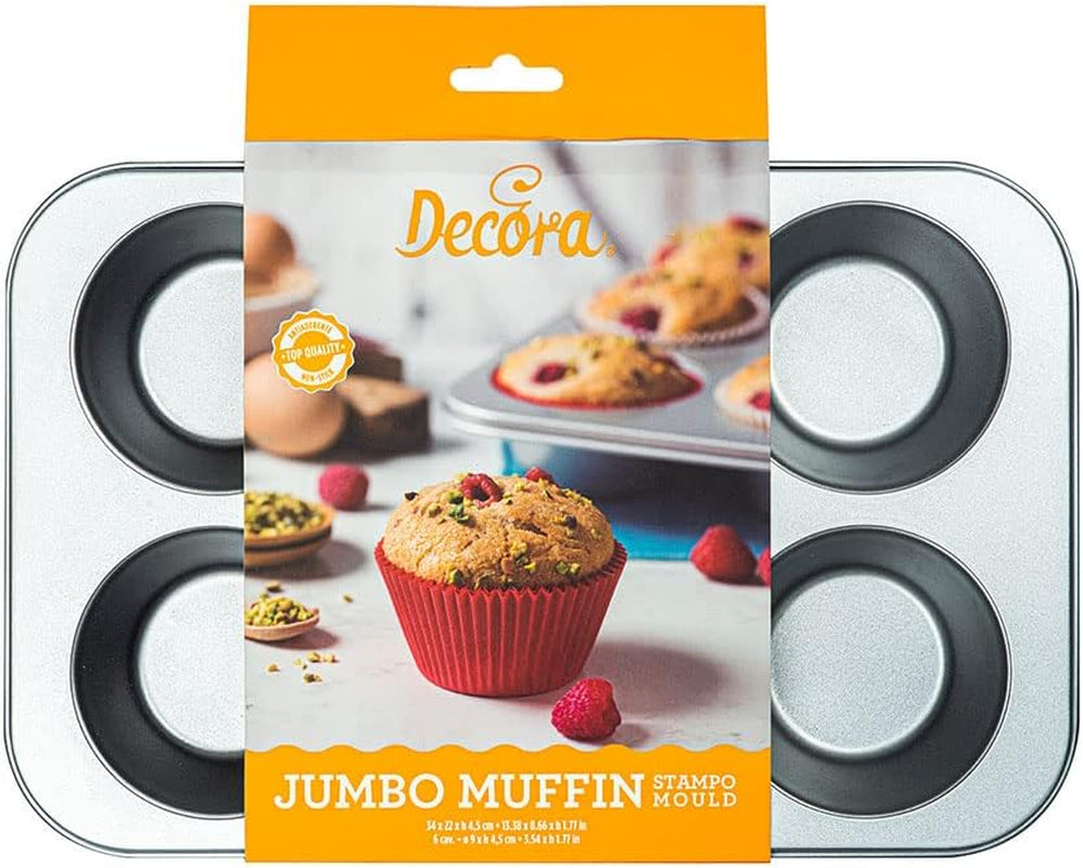 Blech 6 Jumbo-Muffins Ø 9 cm – 34 x 22 x 4,5 cm Backformen und Bleche Naty Shop