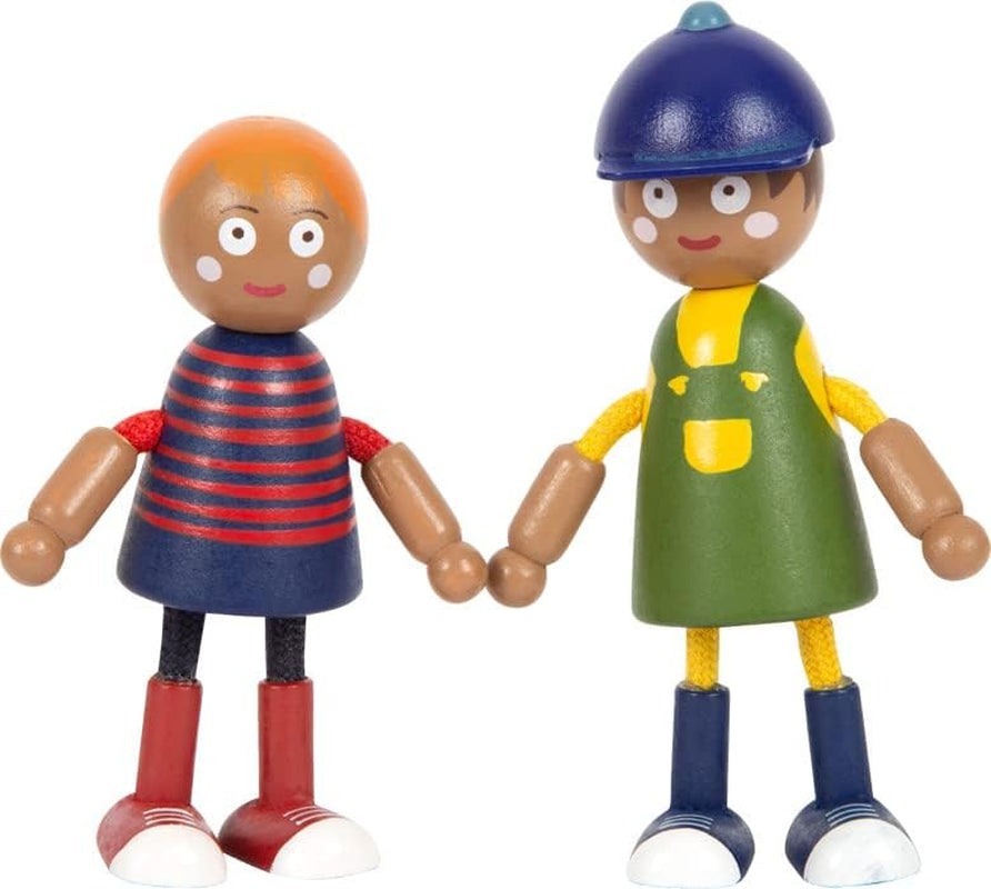 small foot Biegepuppen-Familie Diversität, 6 Puppen aus Holz unterschiedlichen Alters, Geschlechts und Hautfarbe, 12396