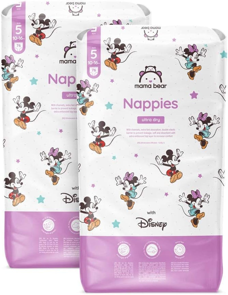 Amazon-Marke: Mama Bear Disney Ultra Dry Windeln, Größe 3 (4–9 kg) – Monatsbox, Weiß, 172 Stück (2 Packungen mit 86 Stück)