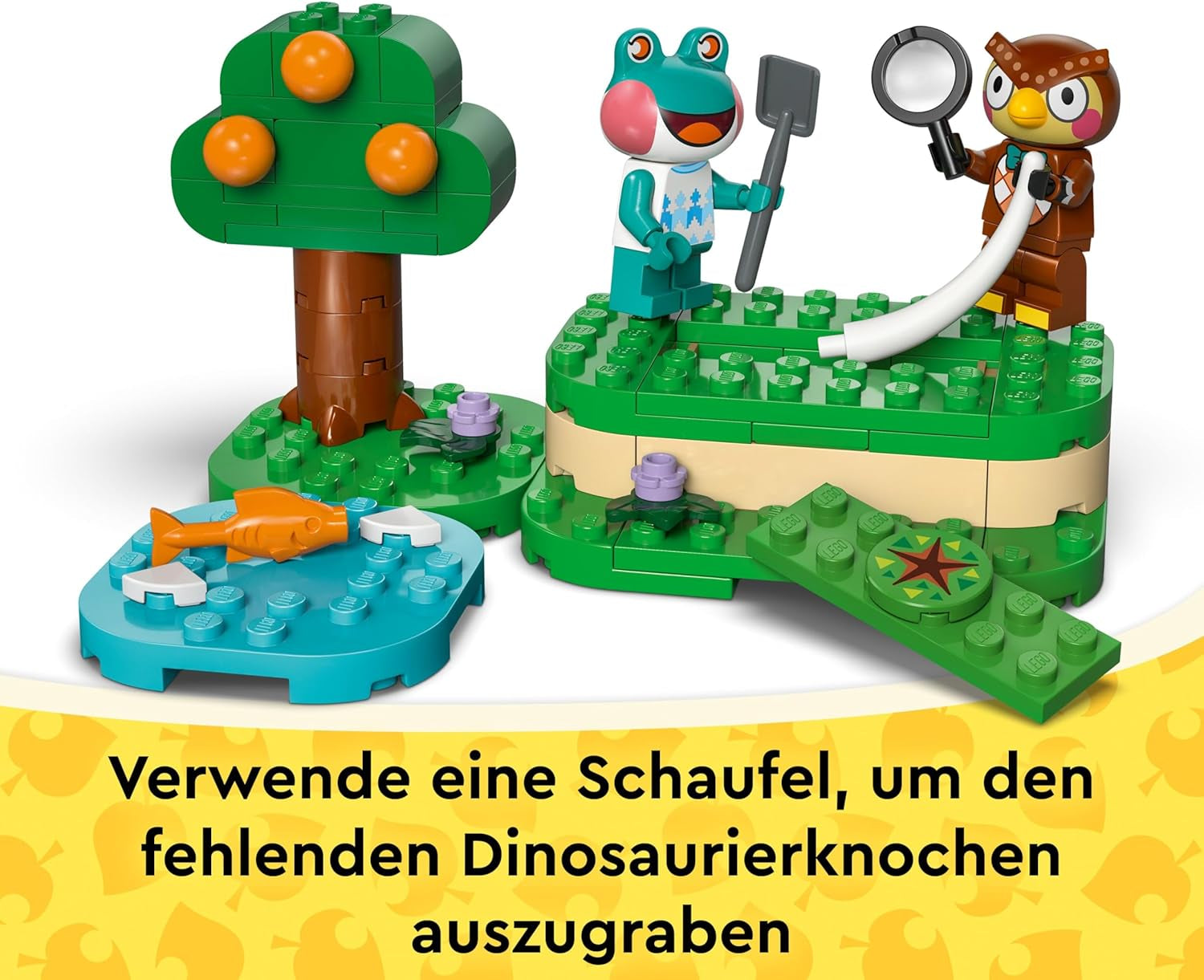 LEGO Animal Crossing – Eugens Museumssammlung – Interaktives Spielset mit Eugen & Liliane Minifiguren, Dinosaurierfossilien & Zubehör – Gamer Geschenk für Mädchen & Jungen ab 7 Jahren – 77056