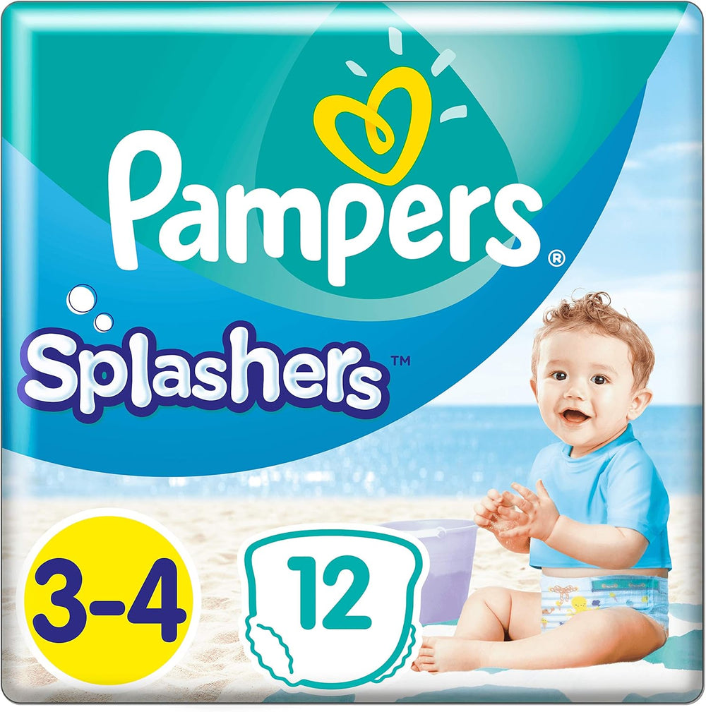 Pampers (alte Version), Splashers Einweg-Badeshorts – Größe 5/6 (14 kg+) – Box mit 8 Packungen mit 10 Stück