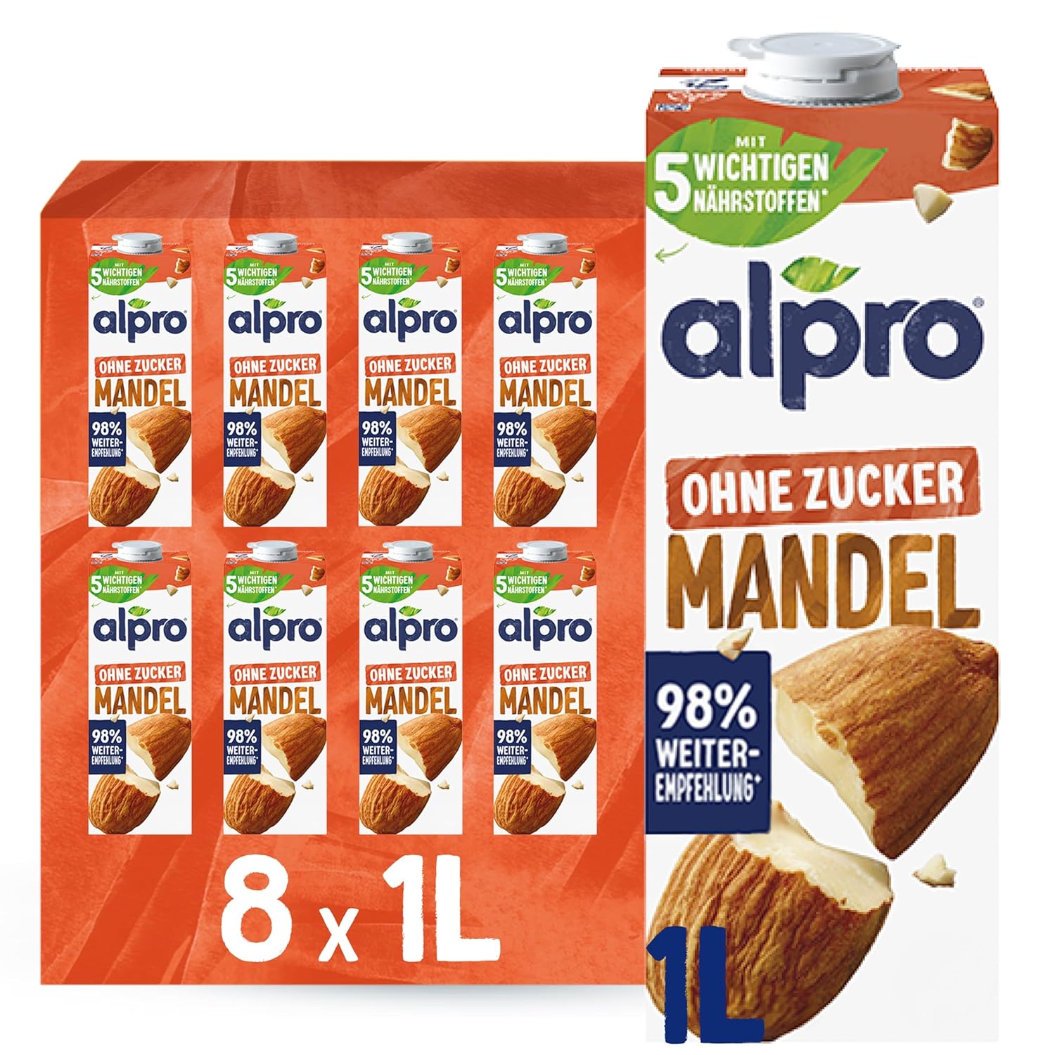 Alpro Mandeldrink ohne Zucker – Quelle für Kalzium und Vitamine