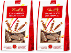Lindt Cherry Mini Stick – Schokoladensticks mit Schweizer Kirschlikör, köstliches Geschenk mit Alkohol