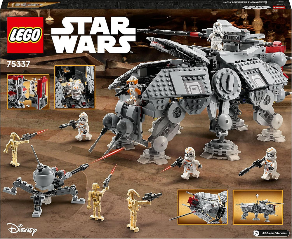 LEGO Star Wars At-Te Walker Mobiles Spielzeugmodell-Minifigurenset mit 3 Clone Troopers, Battle Droids und Dwarf Spider Droid 75337 Building Sets Besuchen Sie den LEGO-Store