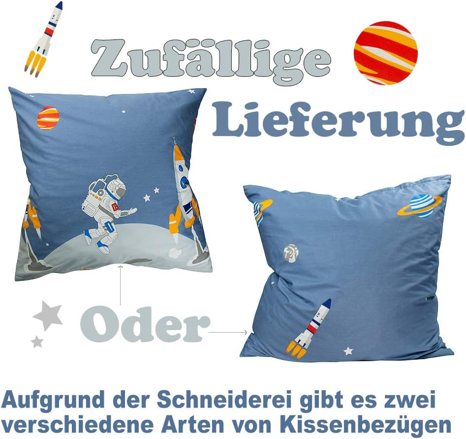 Bettwäsche für Kinder Jungen mit verschiedenen Mustern, 100 % Baumwolle Bettwäsche - Kinder Naty Shop