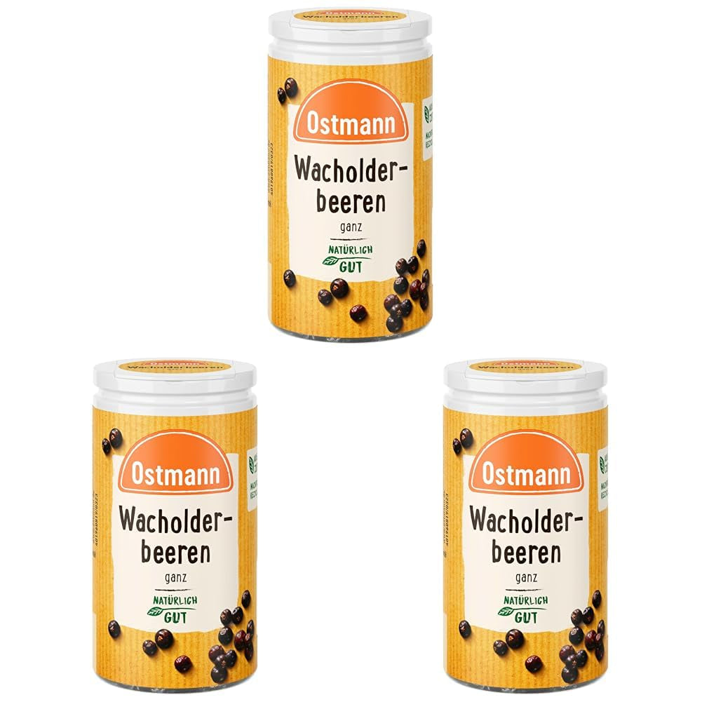 Ostmann Gewürze - Wacholderbeeren ganz | Ideal zum Würzen von Sauerbraten und Wildgerichten | 20 g in der Streudose