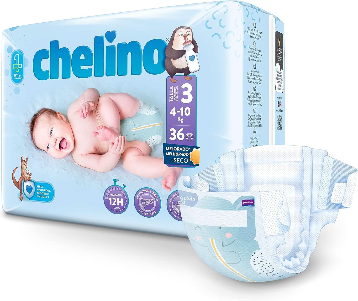 Chelino, Größe 3 (4-10 kg), 36 Windeln Mutter und Kind Naty Shop