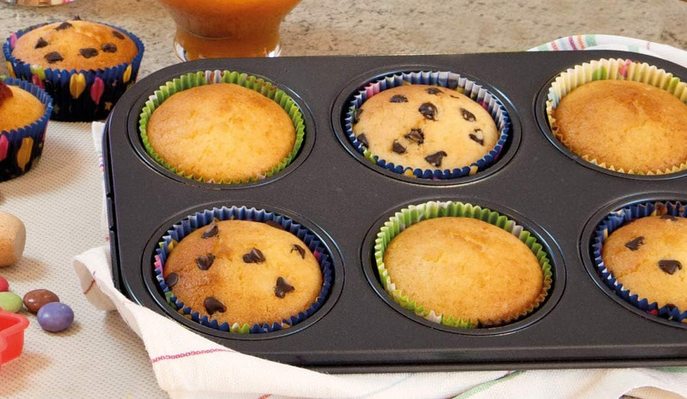 , Form 6 Muffins 18,5x27cm, schwarz Formen und Bleche zum Backen Naty Shop
