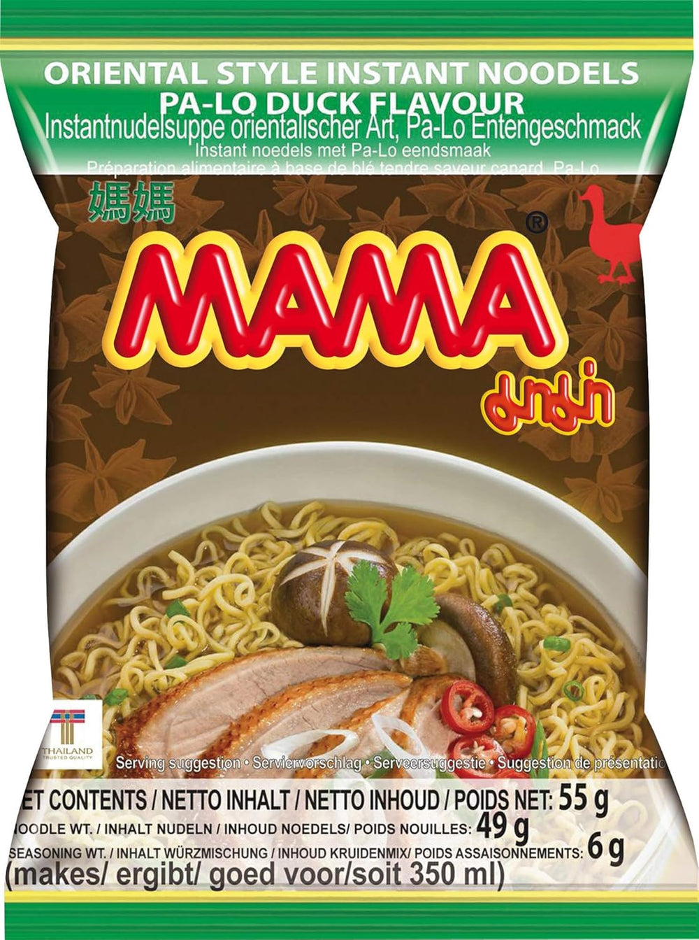 MAMA Instant-Nudeln mit Hühnergeschmack – Instant-Nudelsuppe im orientalischen Stil – authentische thailändische Küche – 24 x 55 g