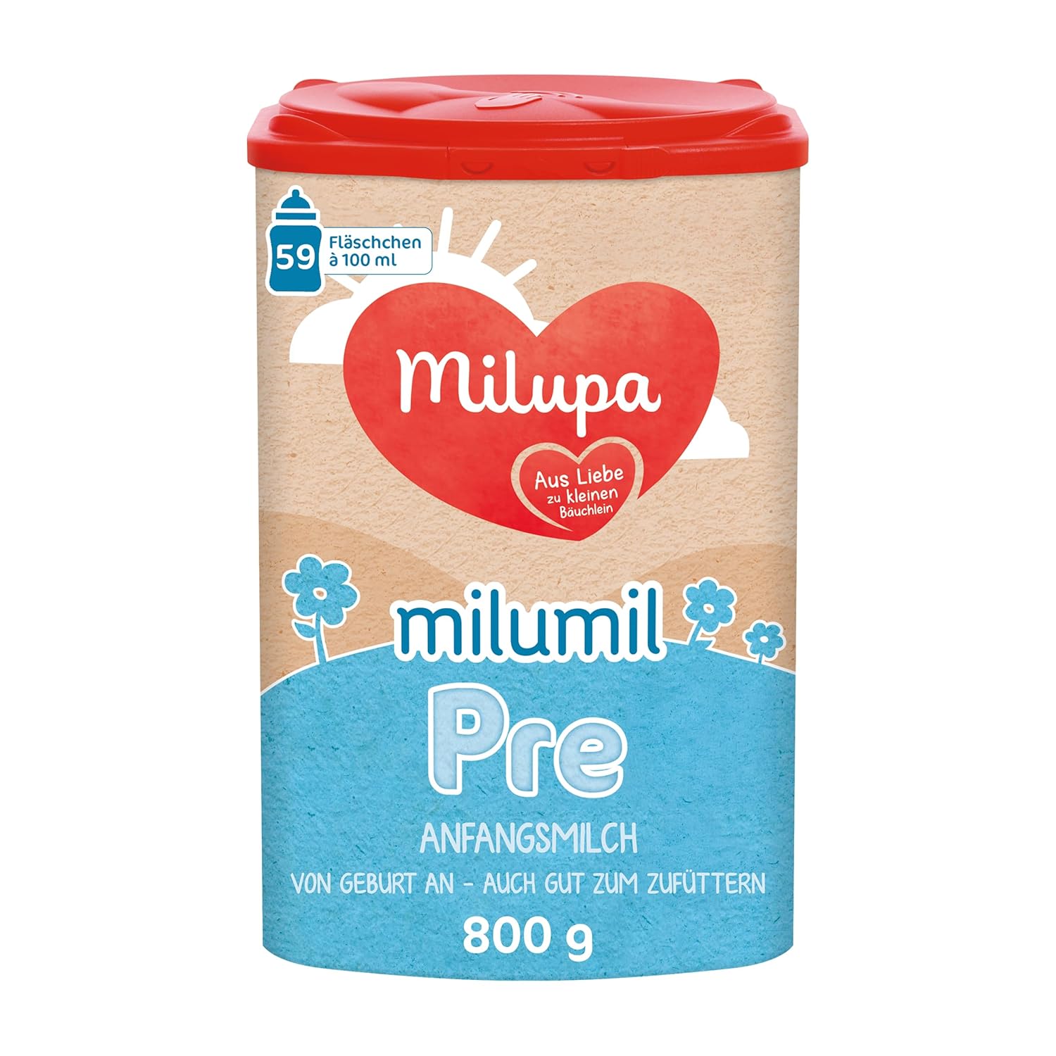 Milupa Milumil Pre, Milchpulver für Babys – Mit wichtigen Nährstoffen und ohne Palmöl – 800 g Naty Shop 800 Gramm Milumil Pre