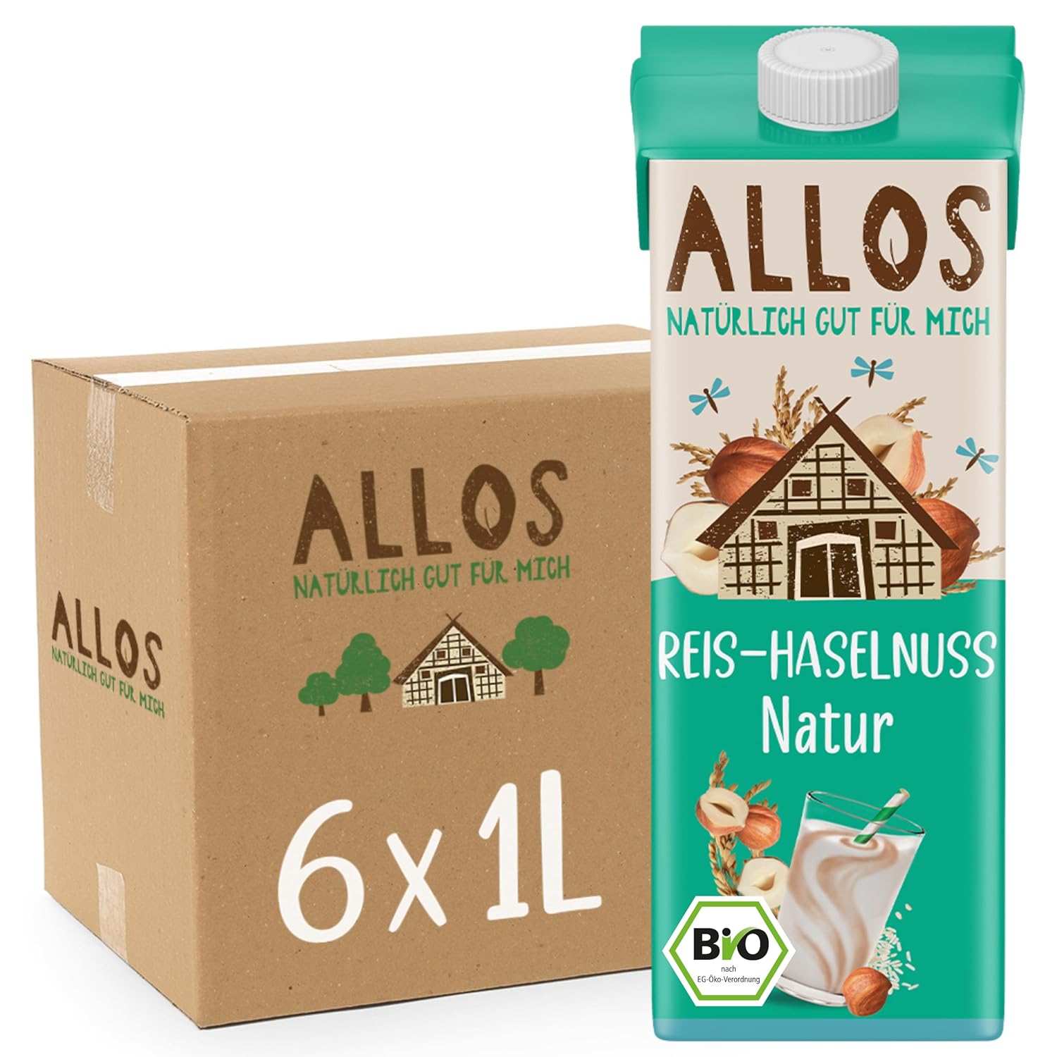 Allos Mandeldrink Zuckerfrei Mandel Natur Vegan Laktose 1L