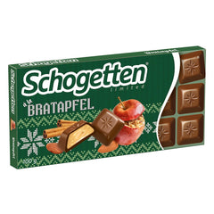 Schogetten Winter Edition mit reifen Äpfeln I Schokoriegel 100g I mit Vollmilchschokolade und in praktischen Einzelstücken