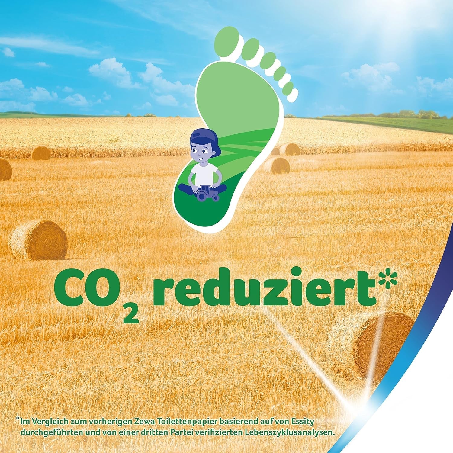 Zewa Premium hârtie igienică cu pai 48 de bucăți, rulouri 6X8, 5 straturi, pachet de stocare