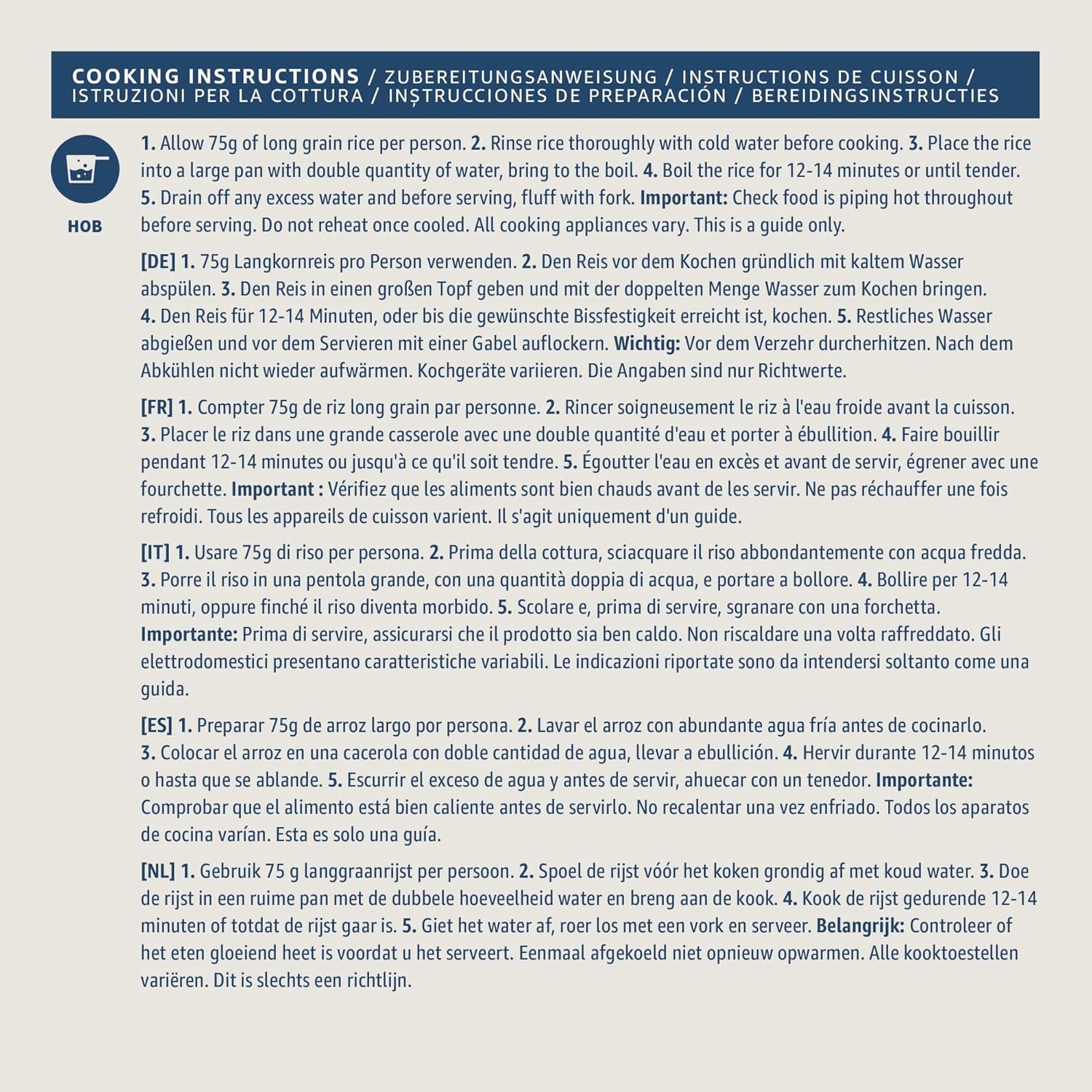 Vorgekochter Langkornreis von Amazon, 1 kg