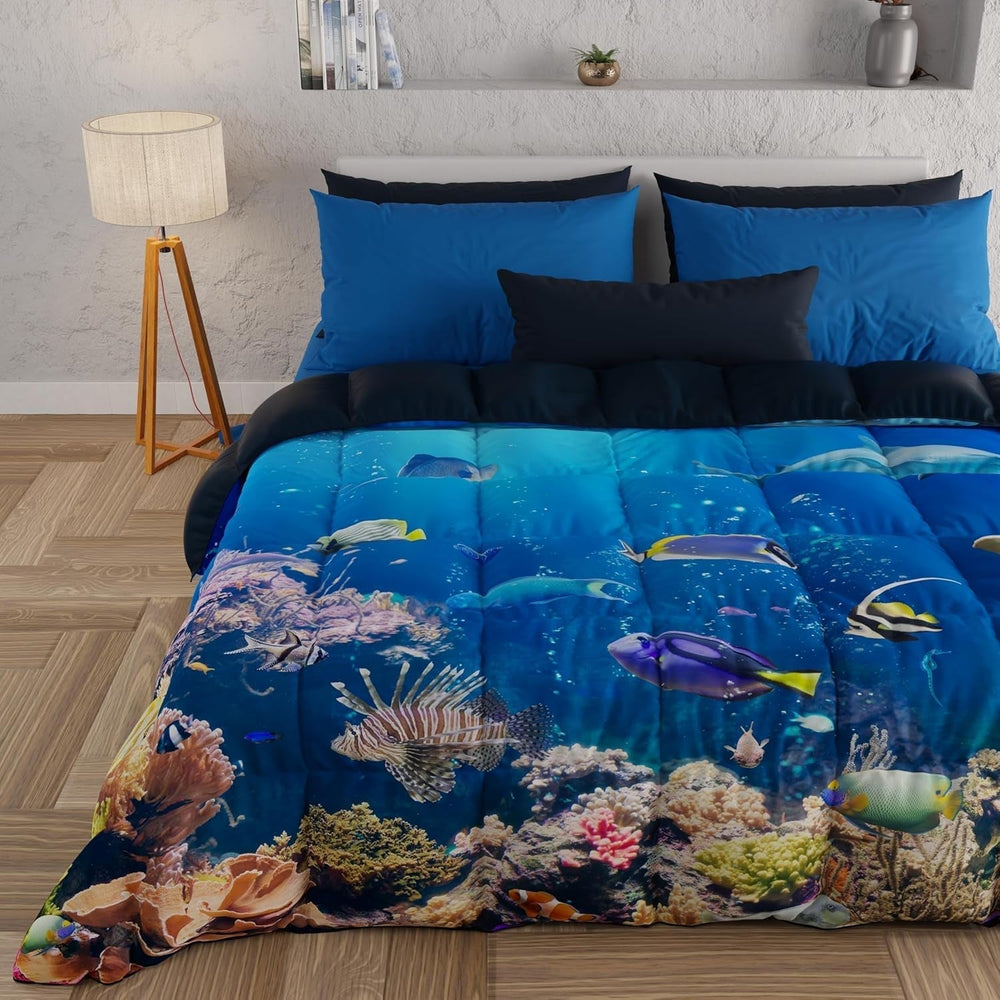 PETTI Artigiani Italiani Bettbezug für ein Doppelbett, 100 % Made in Italy, Aquarium Quilts und Quilts Naty Shop