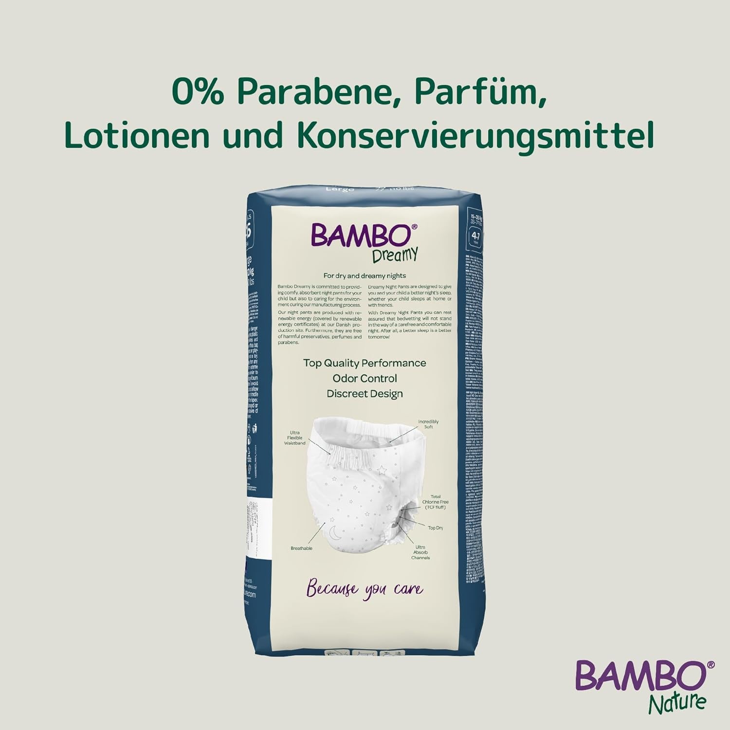 Bambo Dreamy Nighttime Pull-Up-Windeln, groß (35–50 kg/77–110 lbs), 10er-Pack | Pull-Up-Windeln für Kinder | Besonders saugfähige Bettnässen-Nachtwäsche