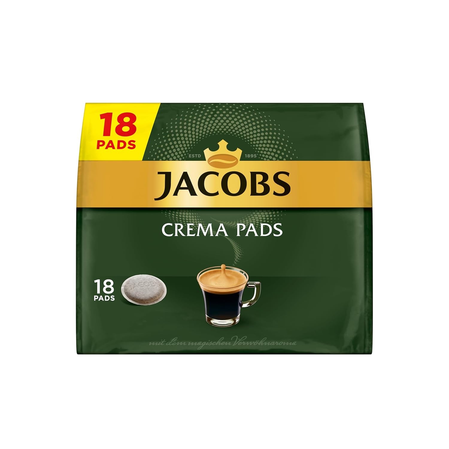 Jacobs Pads Crema, Senseo kompatible Pads, 5 x 18 Getränke, 90 Kaffeepads