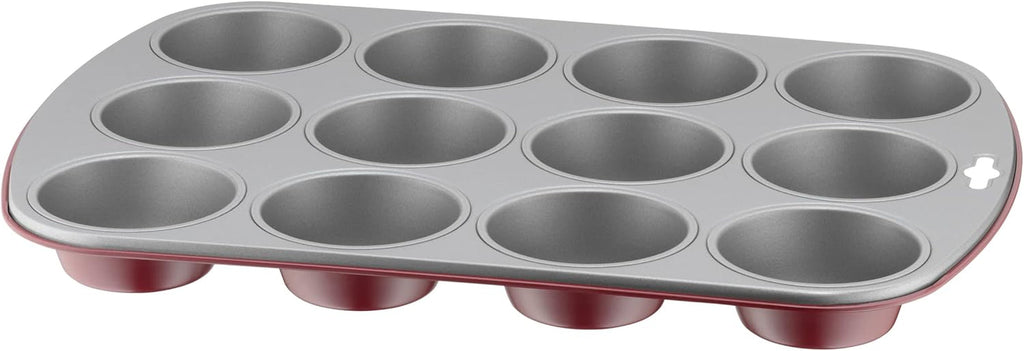Original Kaiser Classic plus Muffinform Für 12 Muffins, Muffinform Blech 38X27 Cm, Antihaftbeschichtet, Standardgröße, Cupcake Formen, Muffin Backform, Rot Matrite si tavi pentru copt Naty Shop Rot