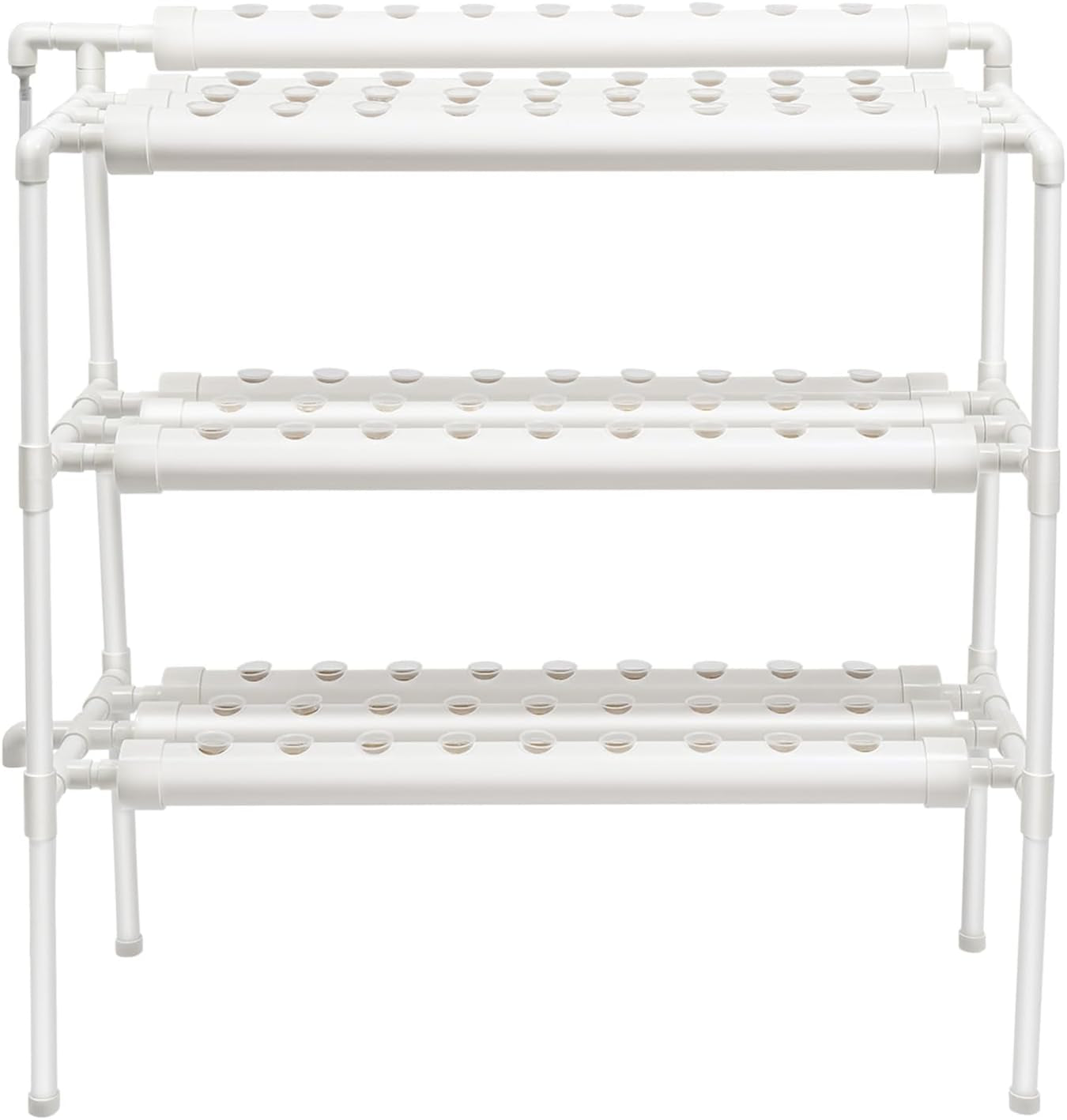 3-lagiges Hydrokultur-Anbauset mit 90/108 Pflanzpositionen und Wasserpumpe, erdlose PVC-Pflanzenanbausysteme, Hydrokultur-Anbausets für Gemüse und Obst (108 Pflanzpositionen)