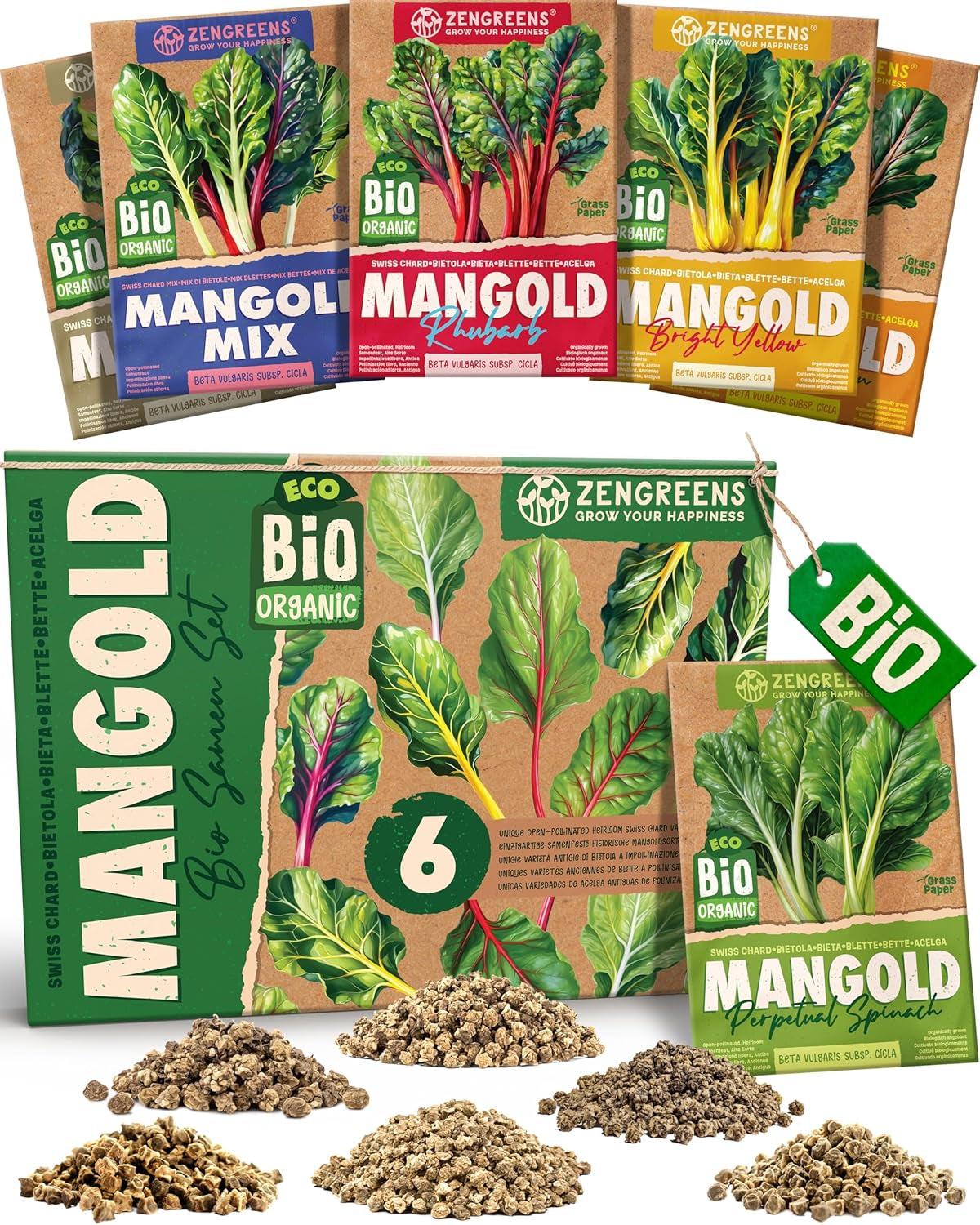 Bio-Basilikumsamen im 6er-Set – 6 Basilikumsamen für den einfachen Anbau im Garten, Balkon oder Hochbeet – Pflanzensamen – Setzlinge