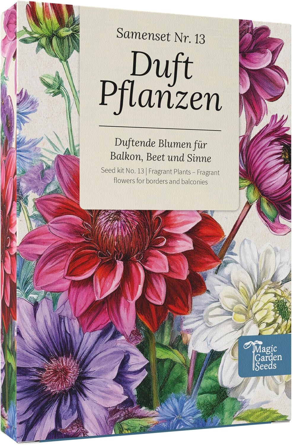Magic Garden Seeds – Duftende Pflanzen-Samenbox – Blumenzauber für Balkon, Blumenbeet und Sinne – Kostenlose bestäubte Samen, bezaubernde Blumen als Geschenkidee für Gartenbegeisterte