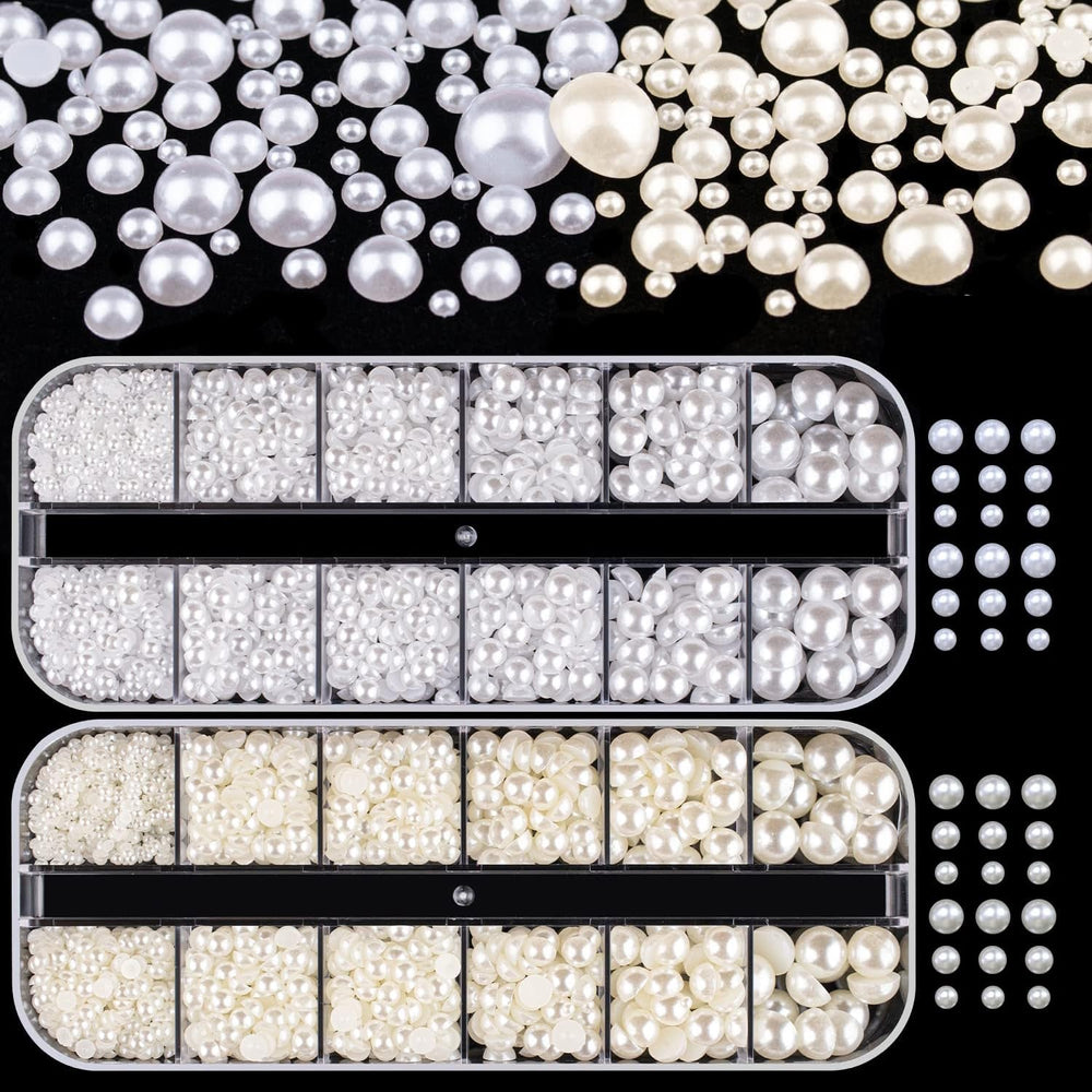 GZMAYUEN Nailart Perlen Micro Kaviar Für Nägel, 0.3-3Mm Goldene Silber Mini Kaviar Strasssteine, Weiß Beige Mini Nägel Perlen Mikroperlen Dekor Für Nägel