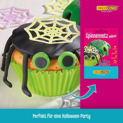DECOCINO Halloween 3D Spinnennetz essbare Waffeln 12 Stück Streusel Naty Shop