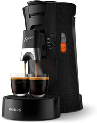 Espressor cu capsule Philips Senseo Select ECO, negru/pătat - alegere a intensității cafelei plus funcție de memorare, fabricat din plastic reciclat (CSA240/20)