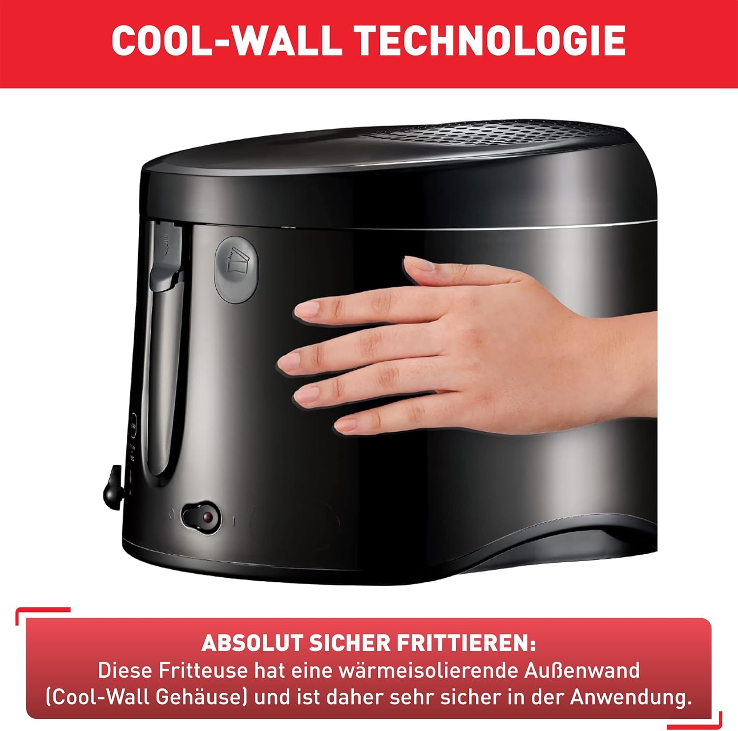 Tefal Maxi Fry Fritteuse, Cool-Wall-Technologie, 1,2 kg, einstellbarer Thermostat. Haushaltsgeräte Naty Shop