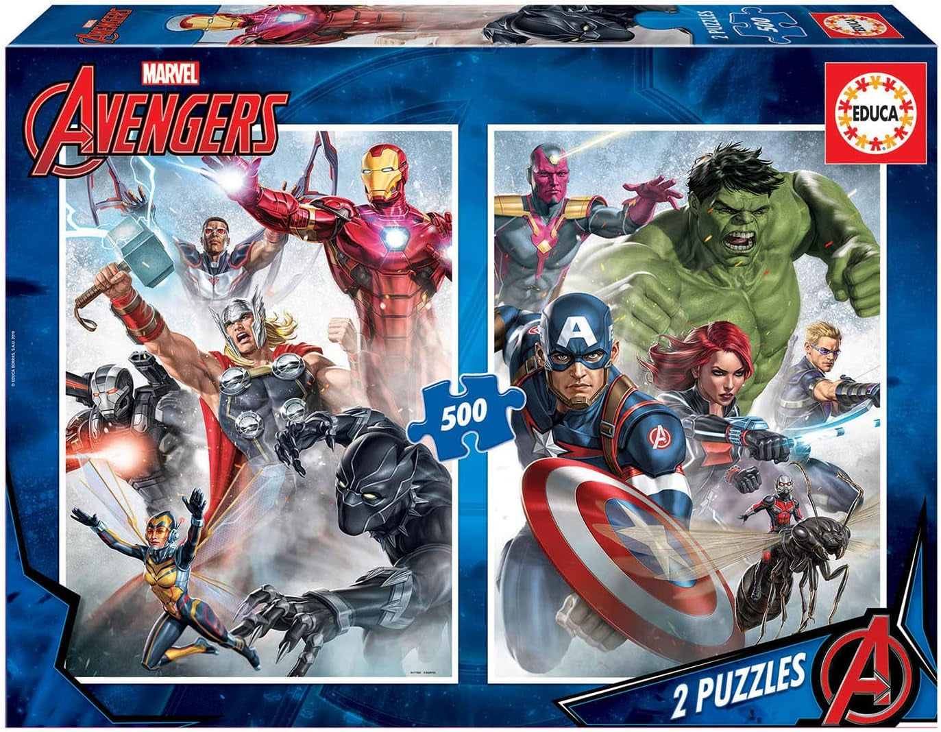 Educa - Puzzle 500 Teile für Erwachsene | Marvel Avengers 2 X 500 Puzzleteile für Erwachsene und Kinder ab 11 Jahren, Superhelden, Puzzleset (17994) Puzzle Naty Shop 2 X 500 Teile