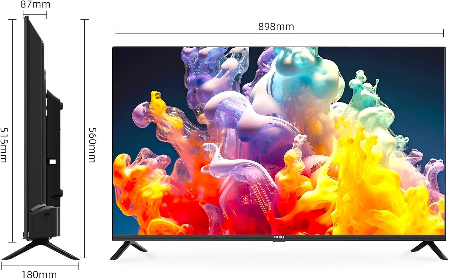 Televizor CHIQ L40G7V de 40 de inci, Google TV, FHD, design fără ramă, Asistent Google, Google Play, Chromecast încorporat, radio triplu (DVB-T2/S2/C), WLAN 5G, Bluetooth, HDMI ARC, USB 2.0, CI+