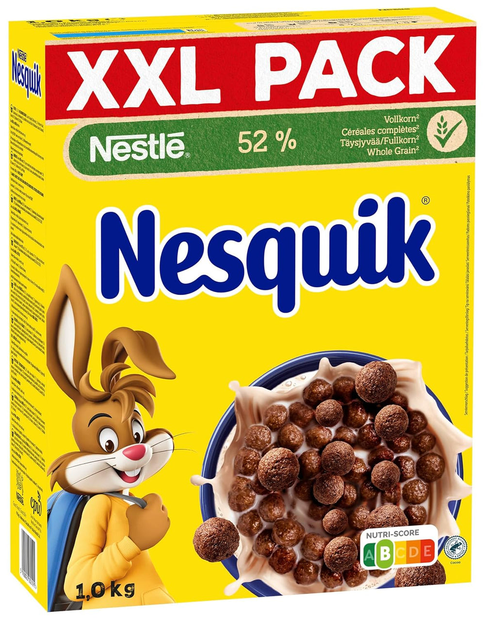 Nestlé Nesquik Crunchy Breakfast, Müsli mit Schokolade und Vollkorn, 1 Packung (1 x 1 kg)