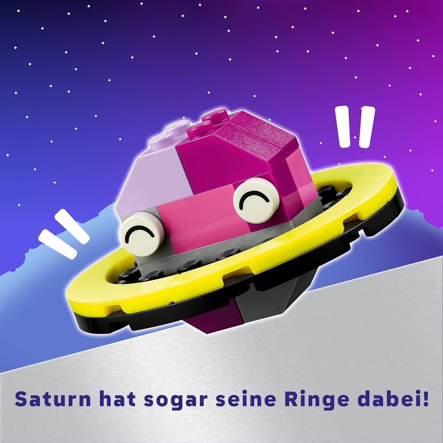 LEGO Classic Kreativ-Weltraumplaneten, Sonnensystem-Baumodell für Kinder, Weltraumspielzeug mit Rakete, Raumschiff, Planeten und Außerirdische, Geschenk für Kinder ab 5 Jahren, Jungen und Mädchen, 11037, Bausets. Beuche den LEGO-Store