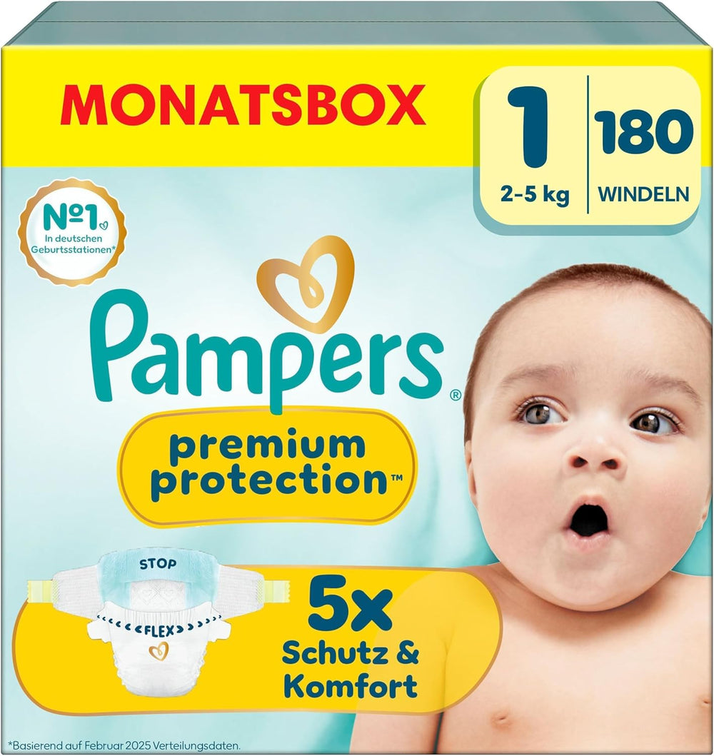 Pampers Premium Protection Größe 6, 144 Windeln, 13 kg–18 kg, unser Nr. 1 Haut- und Auslaufschutz