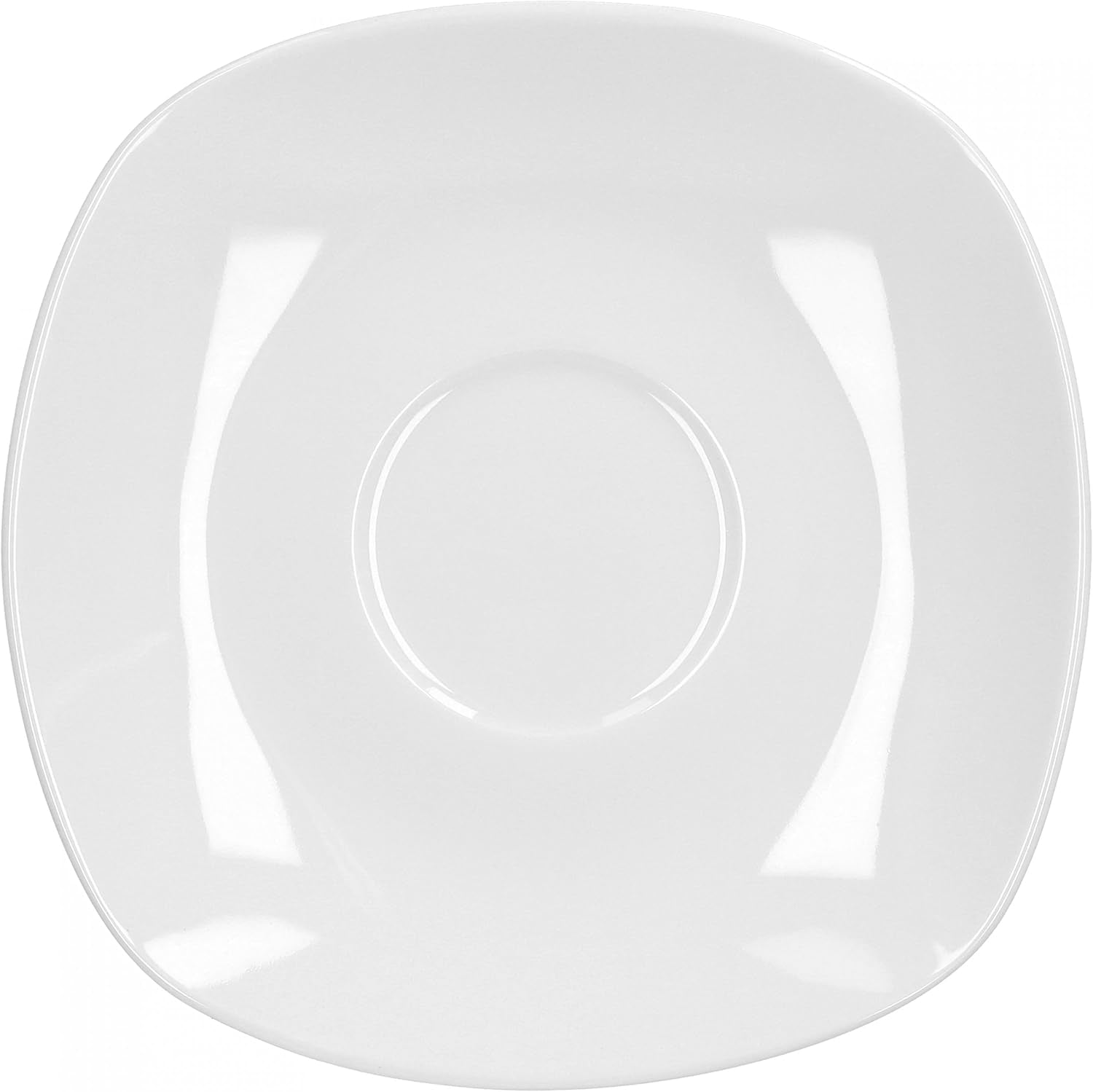 Serviciu de cafea Van Well Lilli pentru 12 persoane, set de veselă pătrată din porțelan, albă, cu 36 de piese, cu margini curbate pentru o masă de cafea perfect aranjată – potrivit pentru mașina de spălat vase