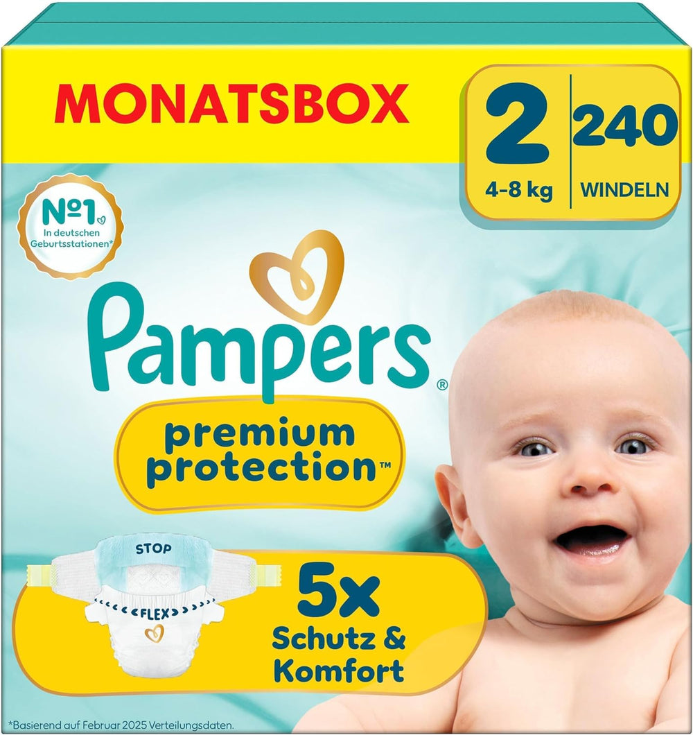 Pampers Premium Protection Größe 6, 144 Windeln, 13 kg–18 kg, unser Nr. 1 Haut- und Auslaufschutz