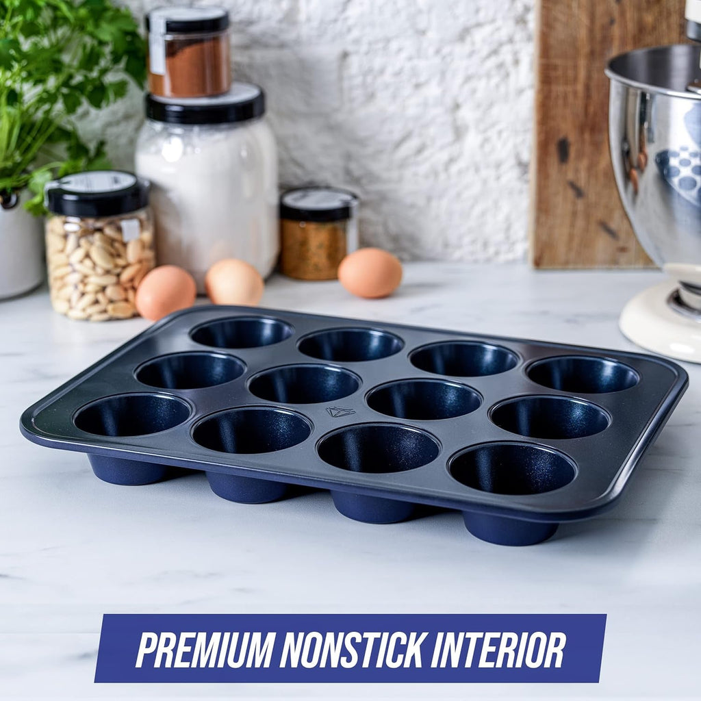 Blue Diamond Bakeware 12Er Muffinform Mit Antihaftbeschichtung, Blau Matrite si tavi pentru copt Naty Shop