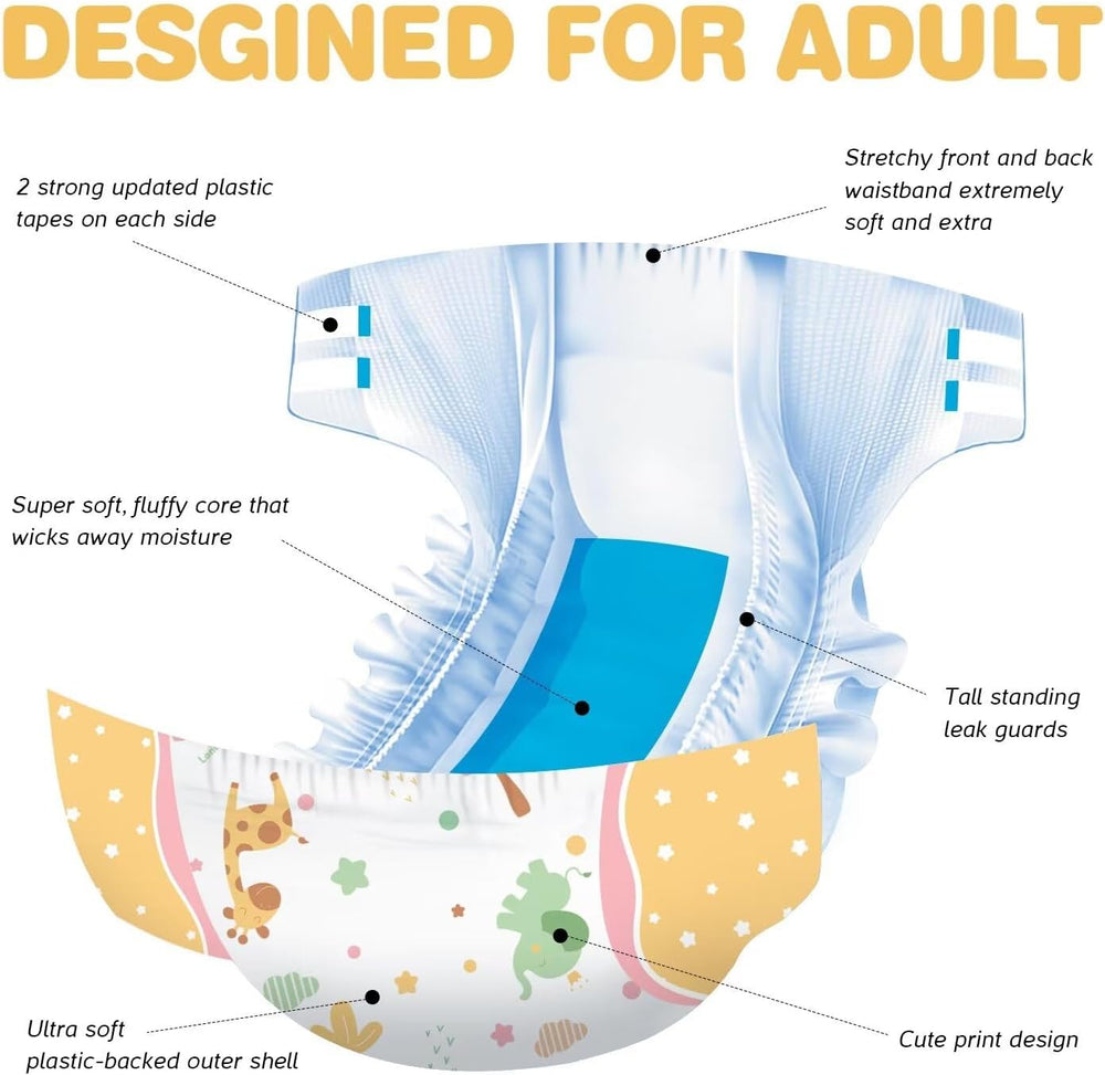 Landofgenie Slip-On-Windeln für Erwachsene für die Nacht, 10 Stück