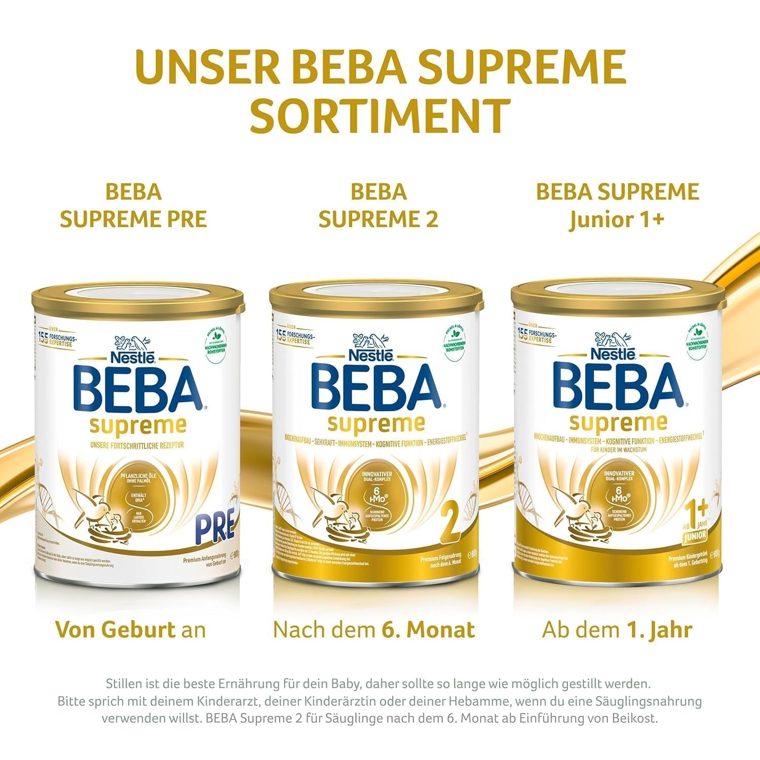 BEBA SUPREME 2 Folgemilch nach 6 Monaten, nur Laktose, palmölfrei, 6er Pack (6 x 800g) Naty Shop